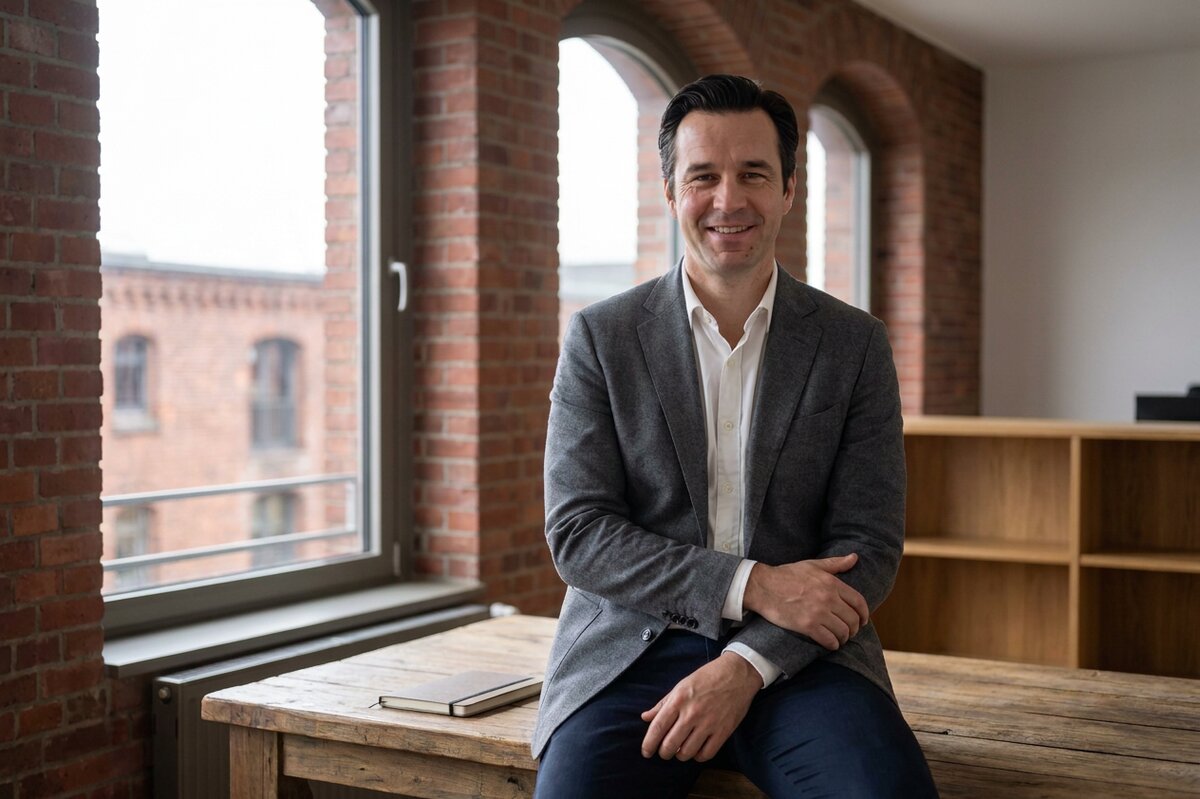 Jürgen Wagner, Verfahrensteam der Sandtorkai Treuhand GmbH, an seinem Schreibtisch im Kanzleibüro