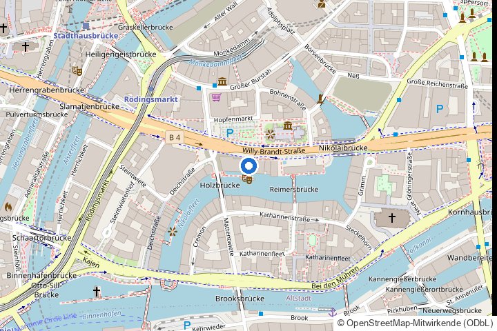 Lageplan: Willy-Brandt-Straße 67 in der Hamburger Altstadt, Kartendaten © OpenStreetMap-Mitwirkende